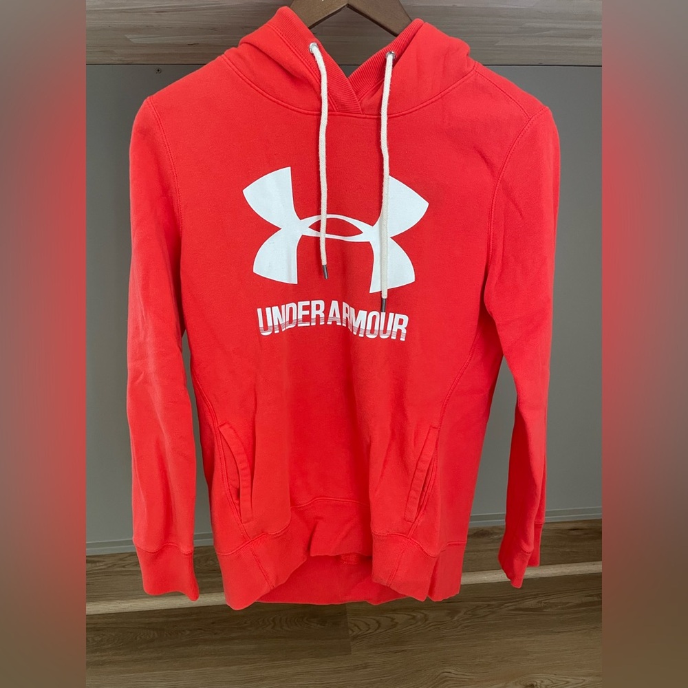 Under Armour red-orange color hooded sweatshirt